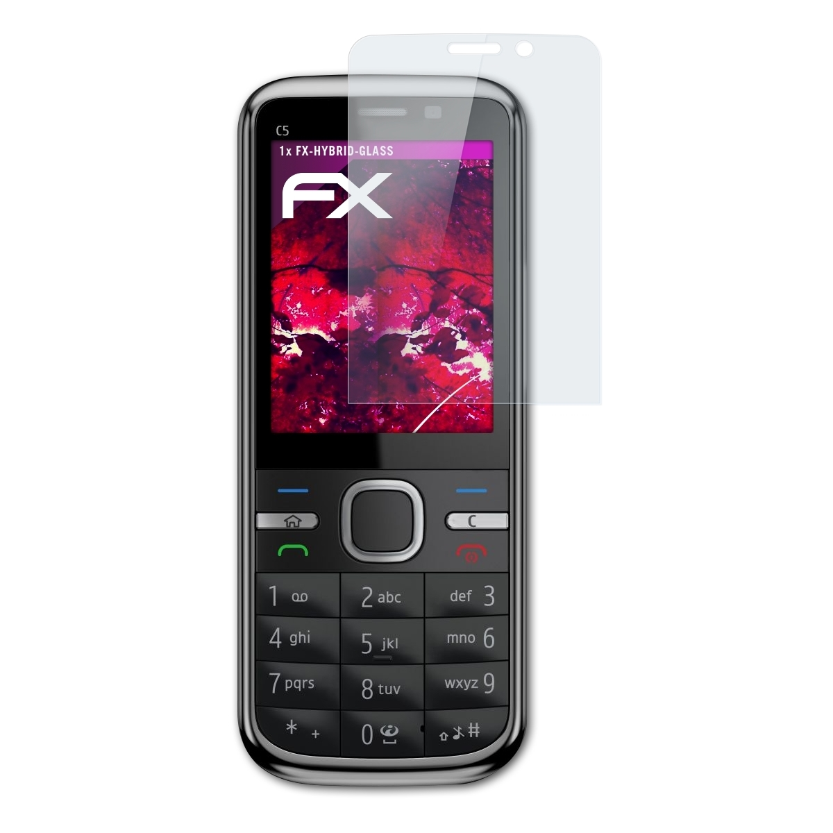 ATFOLIX FX-Hybrid-Glass Schutzglas(für Nokia C5-00 MP5)