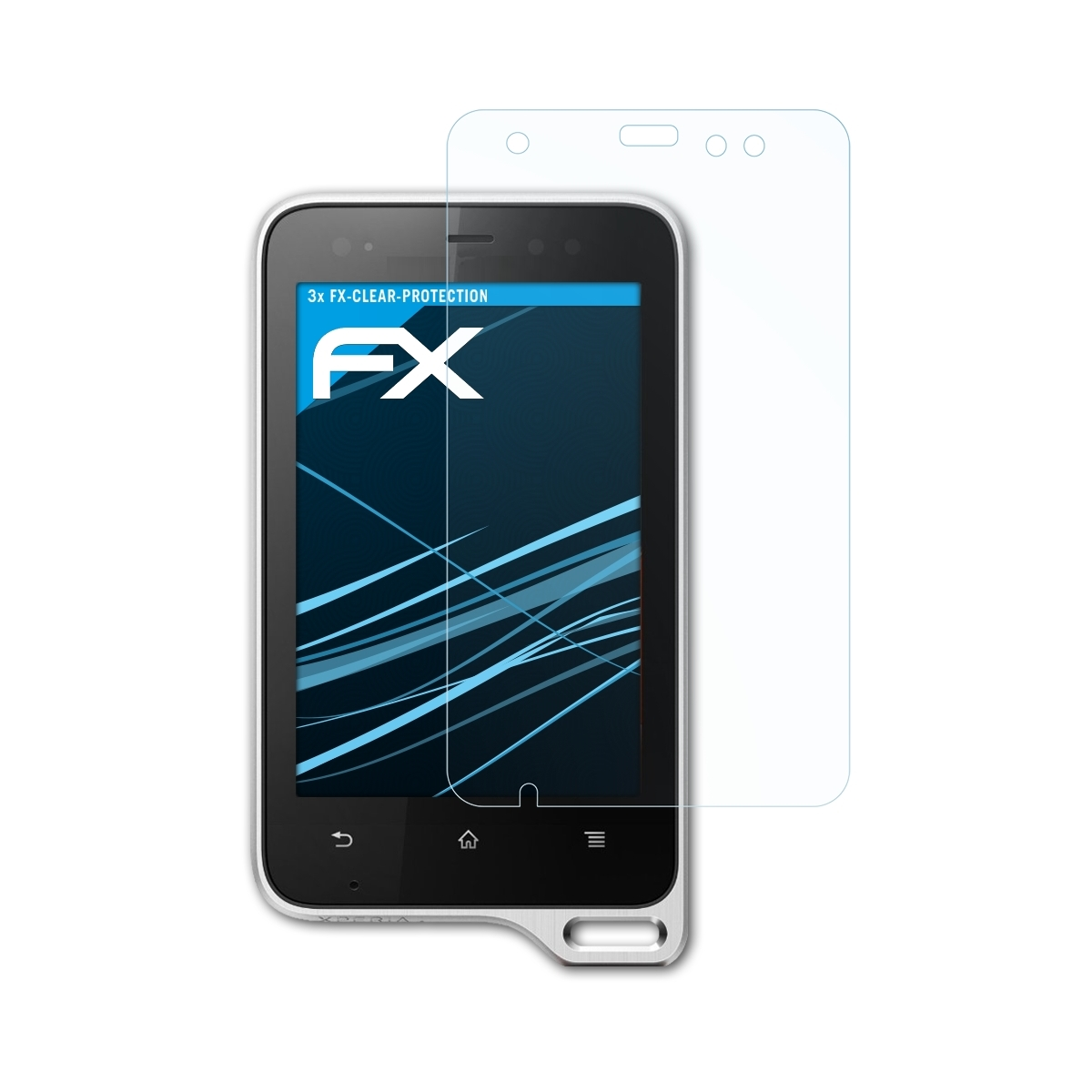 Displayschutz(für Xperia Active) FX-Clear Sony-Ericsson ATFOLIX 3x