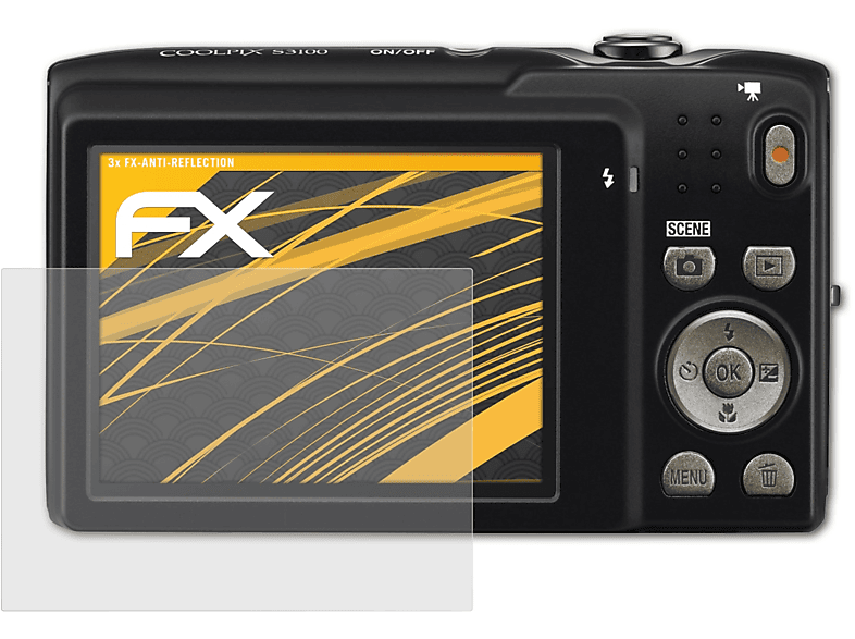 ATFOLIX 3x FX-Antireflex Displayschutz(für Nikon Coolpix S3100)