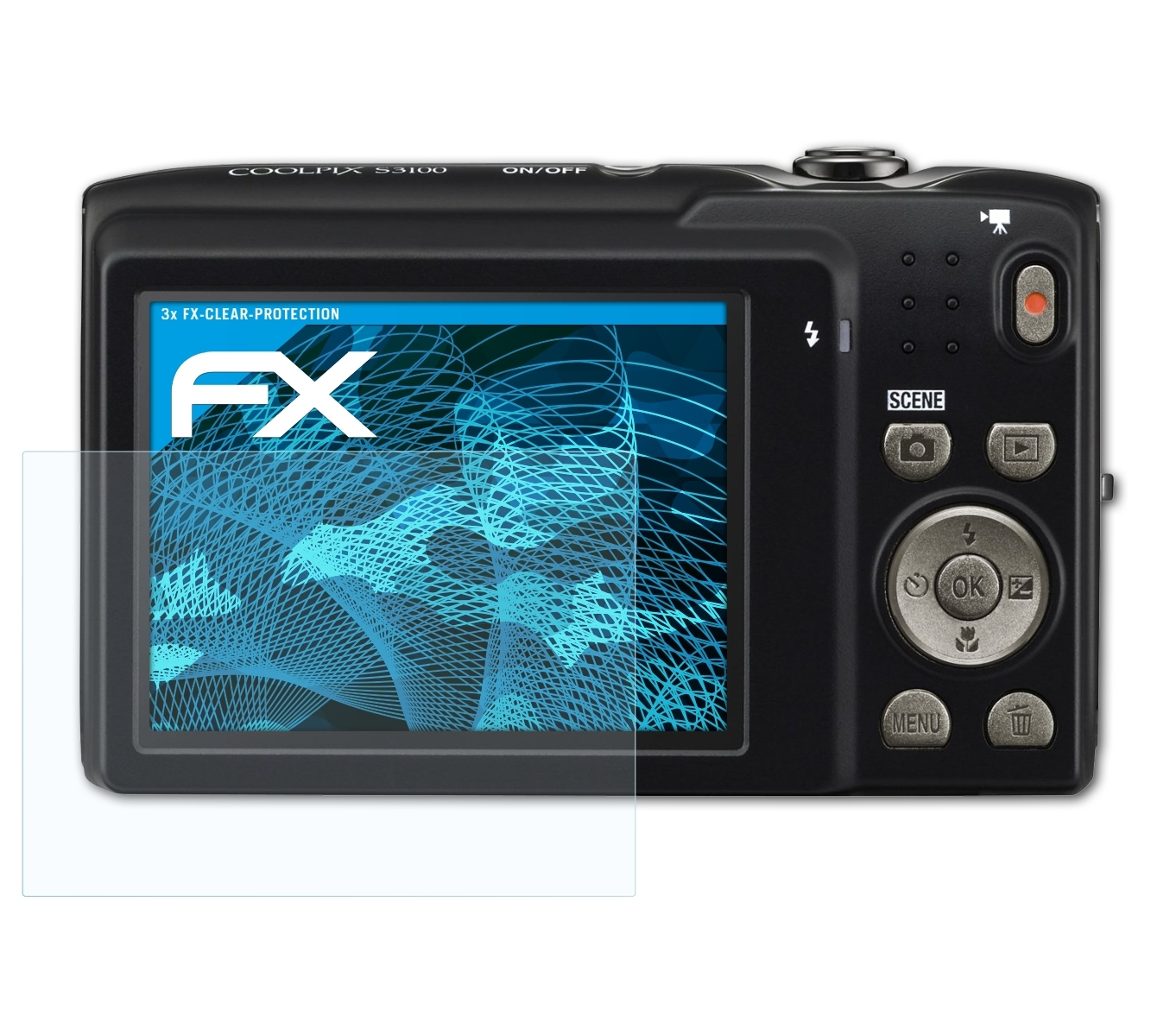 FX-Clear Coolpix Nikon 3x Displayschutz(für S3100) ATFOLIX
