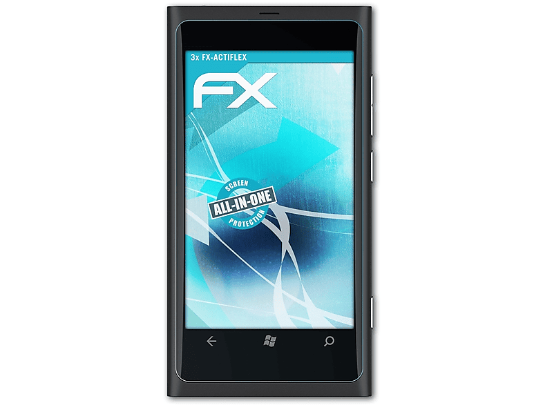 ATFOLIX 3x Displayschutz(für FX-ActiFleX Nokia 800) Lumia