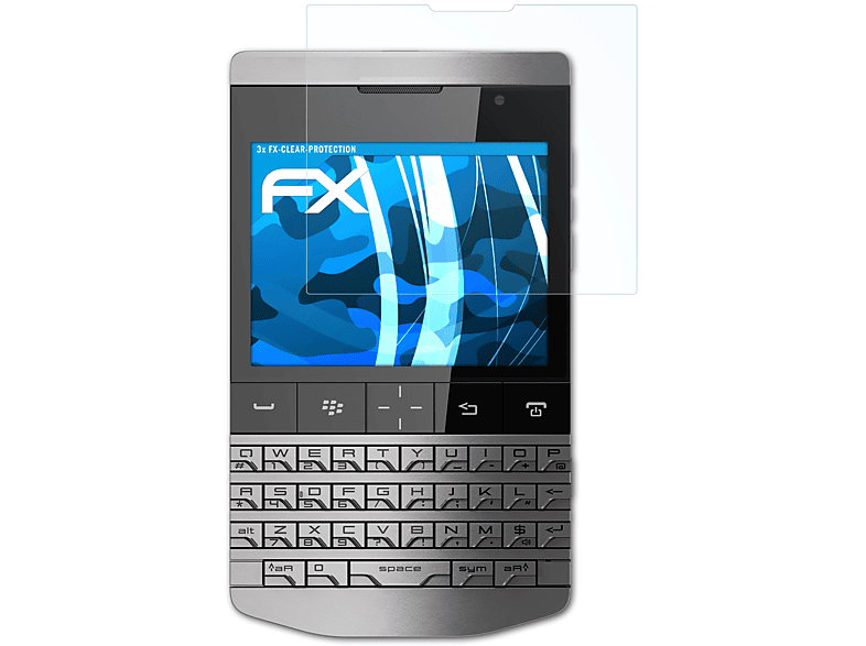 ATFOLIX 3x FX-Clear P9981) Displayschutz(für Blackberry