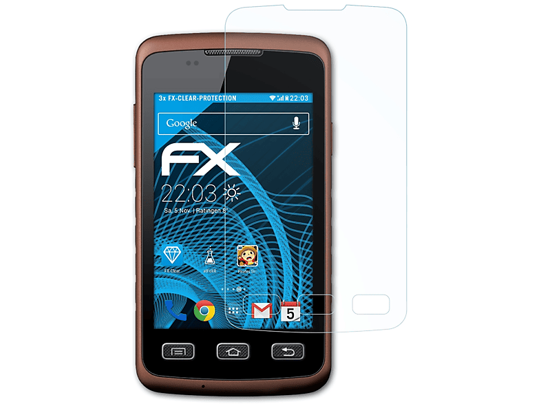 ATFOLIX 3x FX-Clear Displayschutz(für Samsung (GT-S5690)) Xcover Galaxy