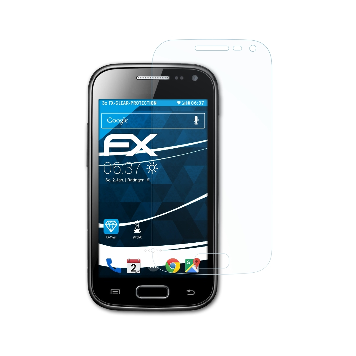 ATFOLIX 3x FX-Clear (GT-i8160)) Displayschutz(für 2 Galaxy Samsung Ace