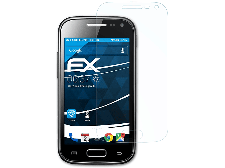 ATFOLIX 3x FX-Clear 2 Ace Displayschutz(für Galaxy Samsung (GT-i8160))