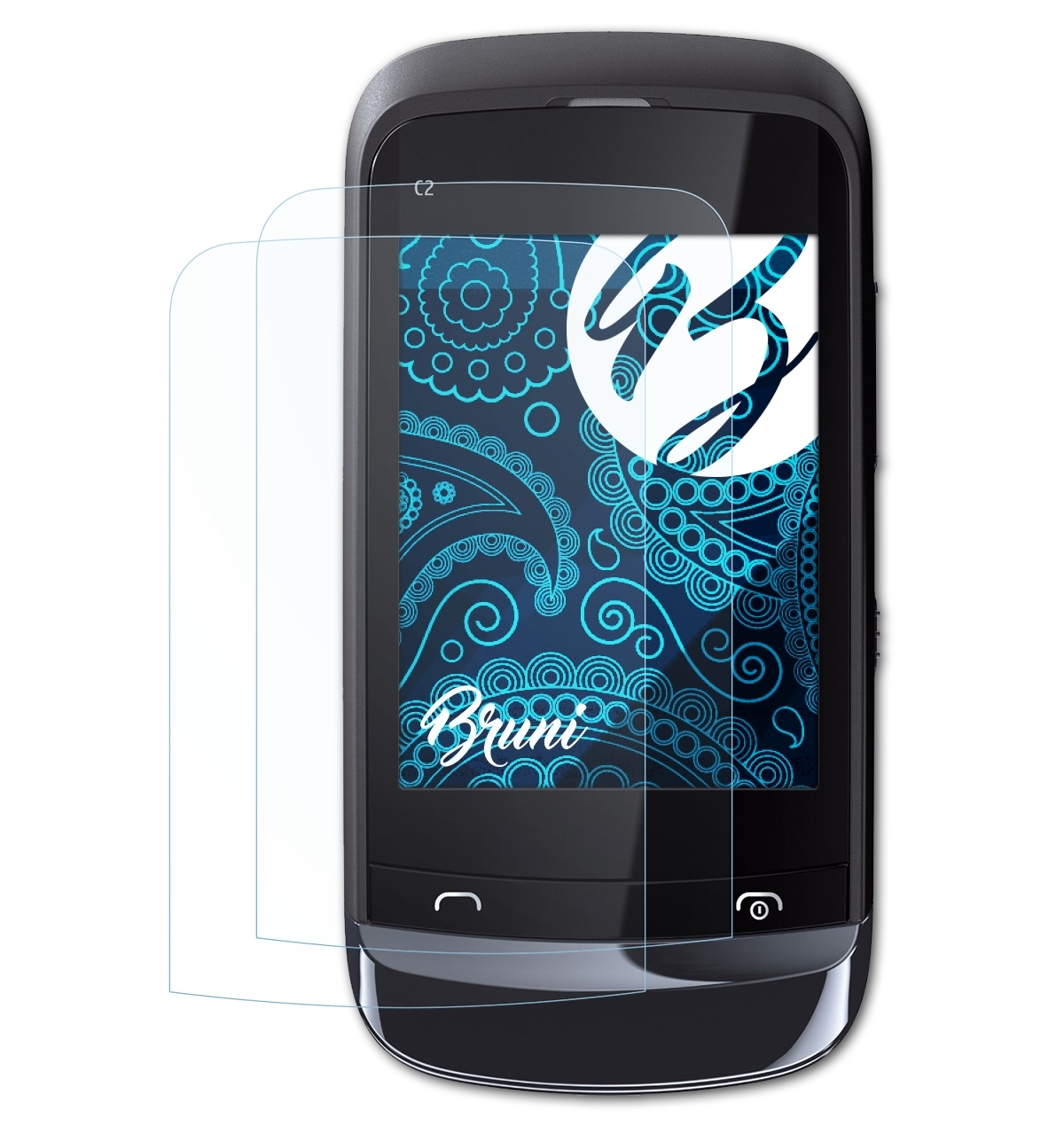 BRUNI 2x Basics-Clear Schutzfolie(für Nokia C2-03)