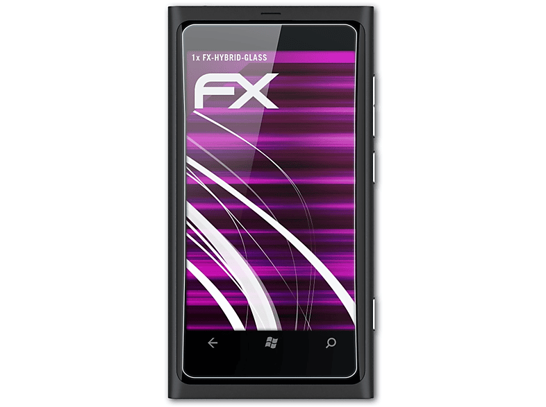 Nokia FX-Hybrid-Glass ATFOLIX 800) Lumia Schutzglas(für