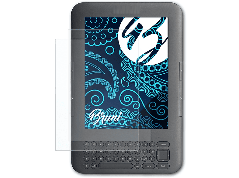 BRUNI 2x Basics-Clear Schutzfolie(für Amazon Kindle Keyboard (WiFi & 3G))