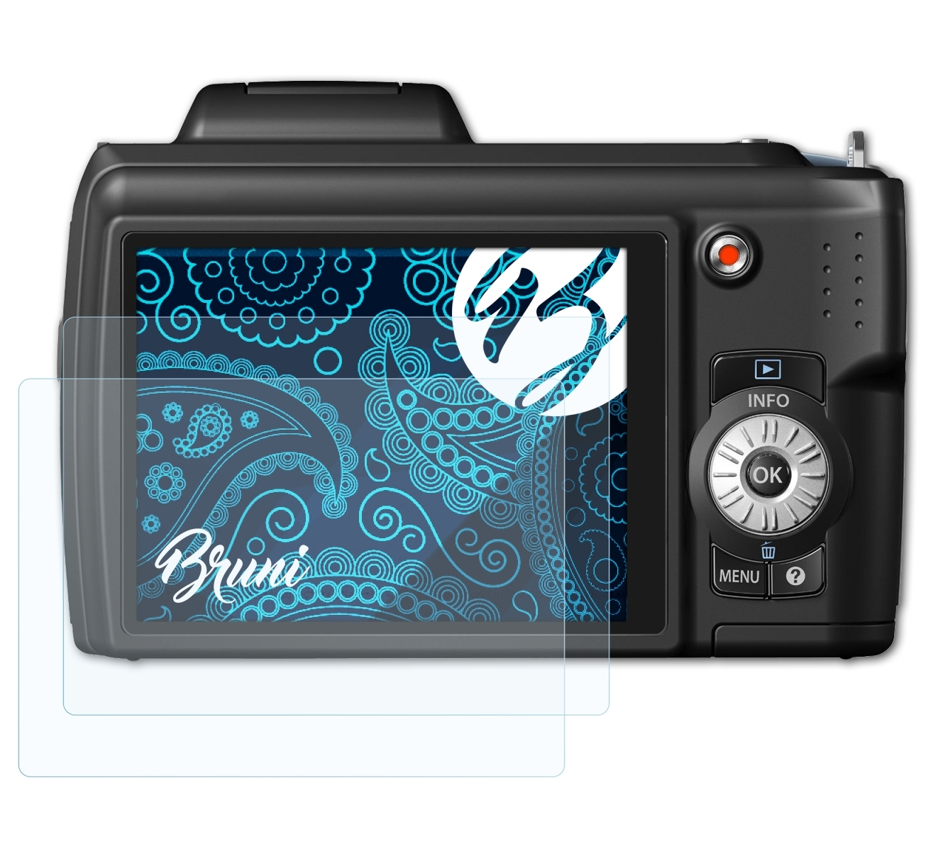 BRUNI 2x Basics-Clear SP-620UZ) Schutzfolie(für Olympus