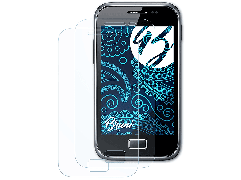 BRUNI 2x Basics-Clear Schutzfolie(für Samsung Galaxy Ace Plus (GT-S7500)) | Displayschutzfolien & Gläser