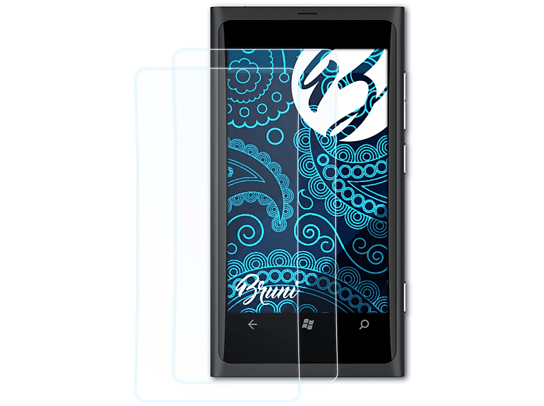 BRUNI 2x Basics-Clear Schutzfolie(für Nokia Lumia 800)