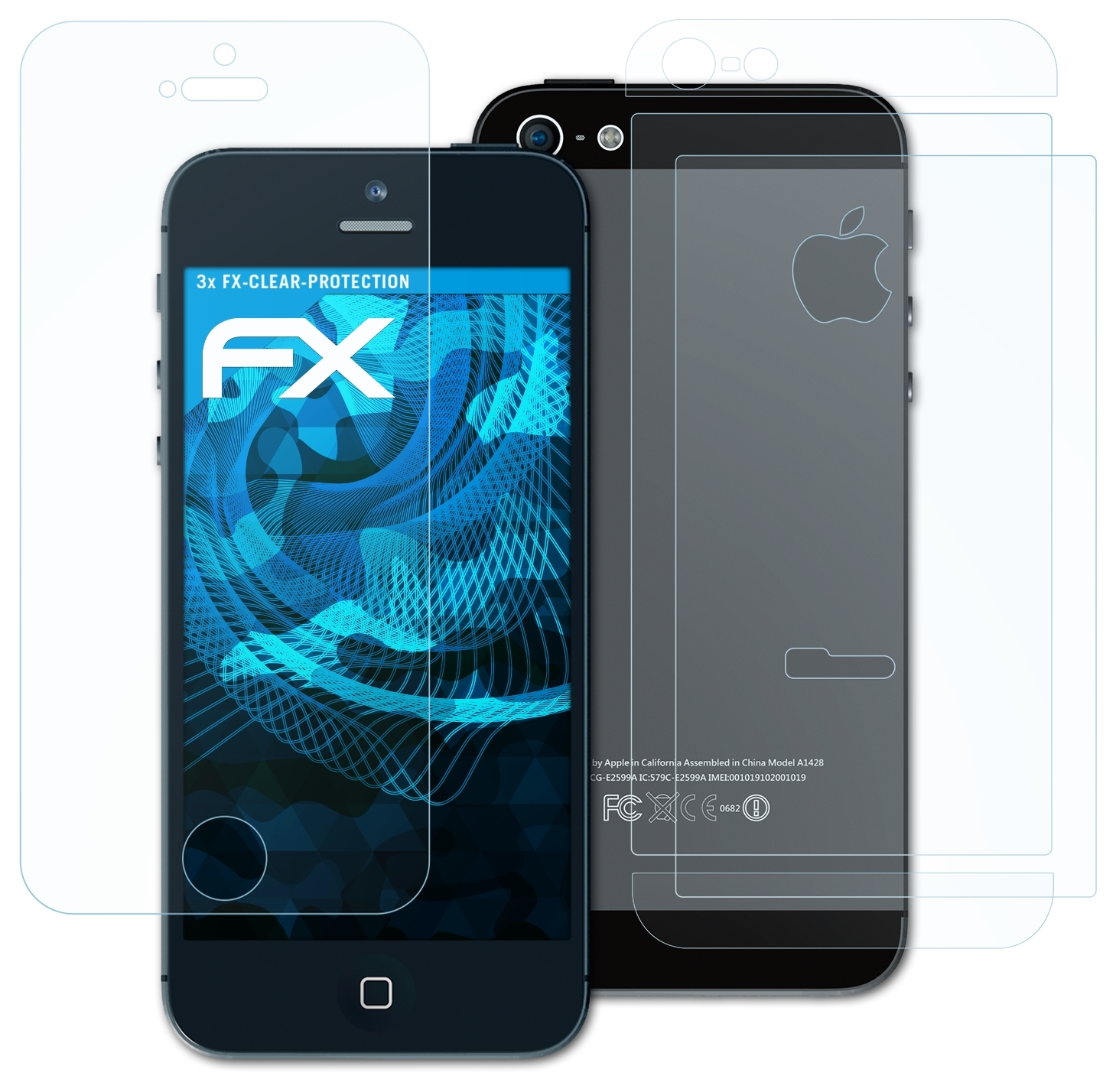 ATFOLIX 3x FX-Clear Displayschutz(für 5) iPhone Apple