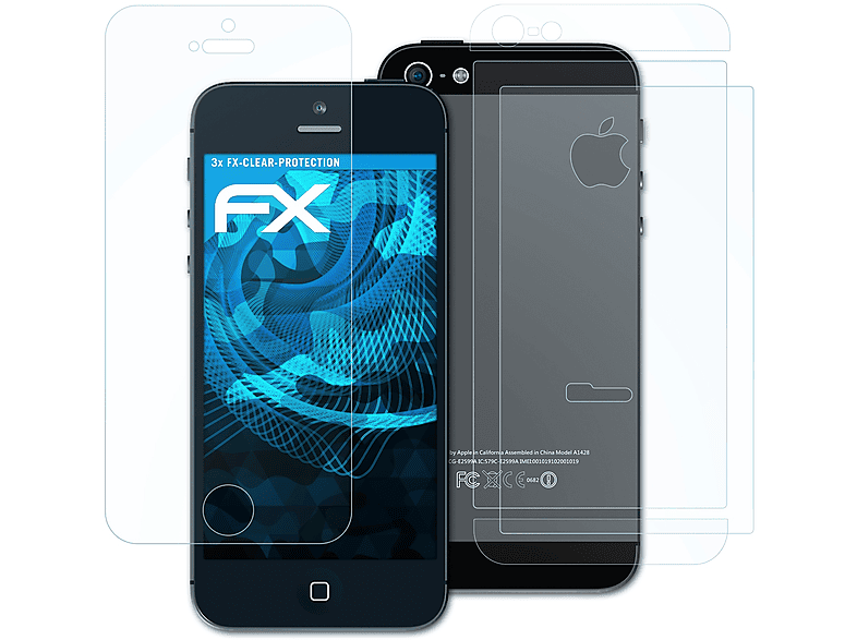 ATFOLIX 3x FX-Clear Displayschutz(für Apple iPhone 5)