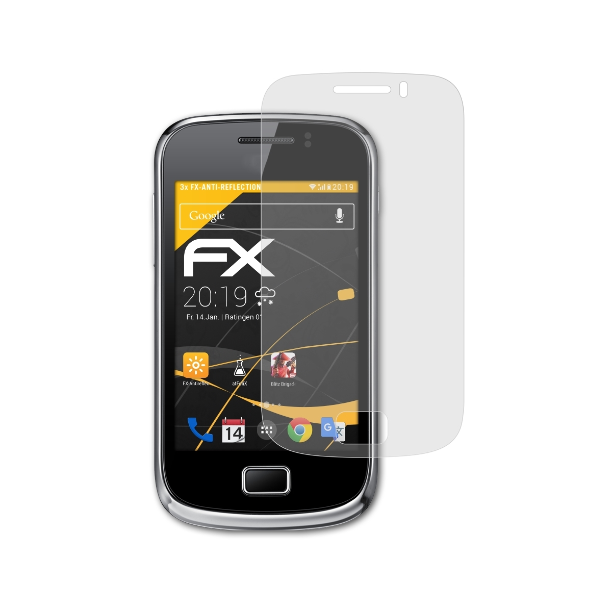 (GT-S6500)) FX-Antireflex Displayschutz(für 2 Samsung ATFOLIX mini 3x Galaxy