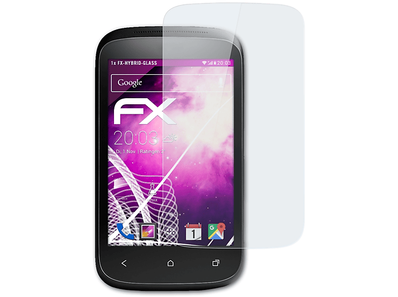 ATFOLIX FX-Hybrid-Glass Schutzglas(für HTC Desire C)