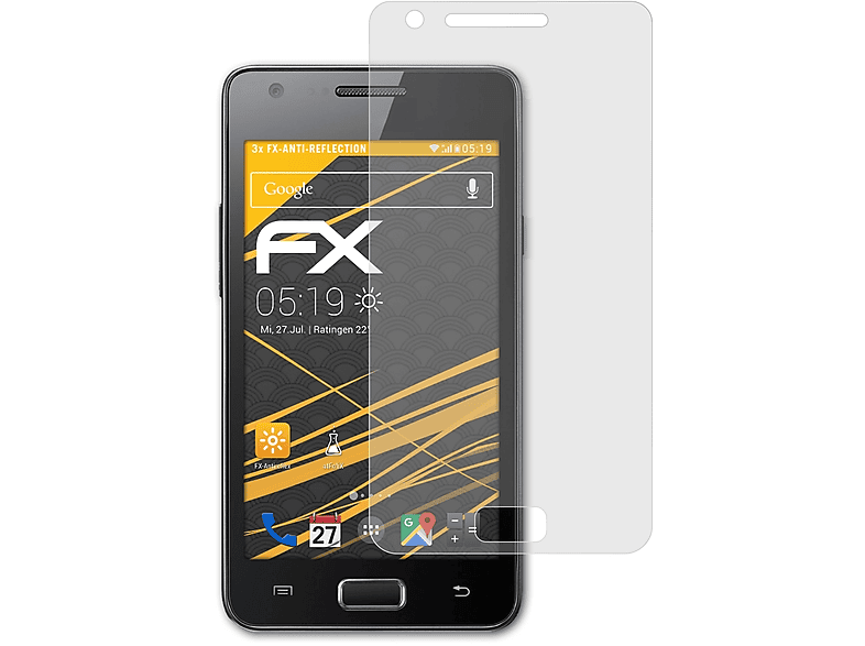 ATFOLIX 3x FX-Antireflex Displayschutz(für Samsung Galaxy R (GT-I9103))