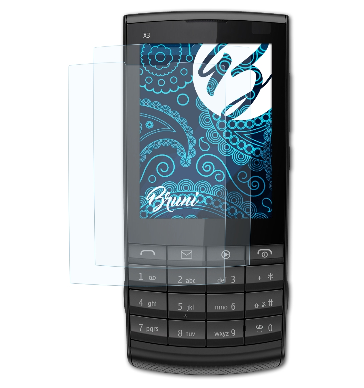 BRUNI 2x Basics-Clear Schutzfolie(für Nokia X3-02)