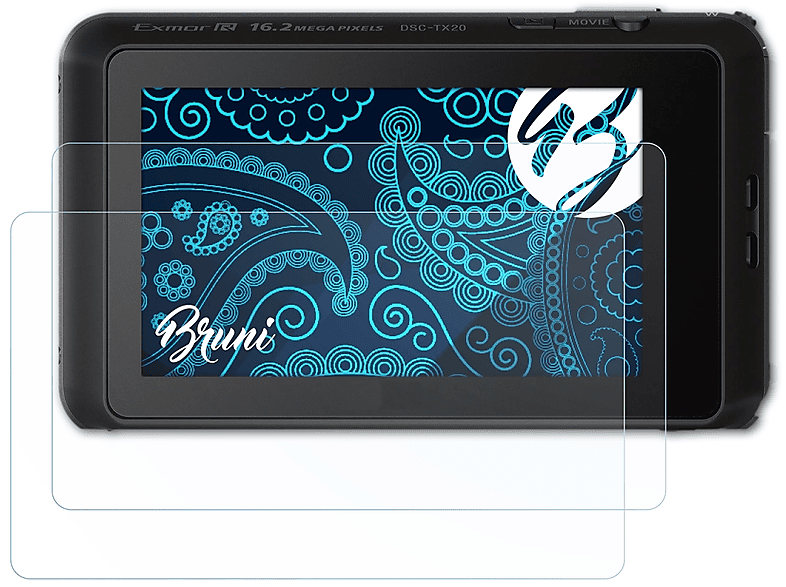 BRUNI 2x Basics-Clear Schutzfolie(für Sony DSC-TX20)