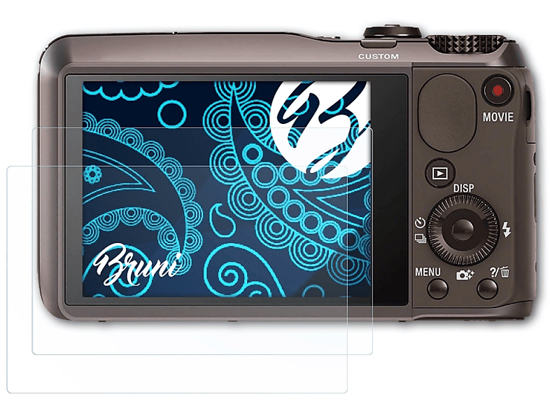 BRUNI 2x Basics-Clear Schutzfolie(für Sony DSC-HX20V) | Kamera Schutzfolie