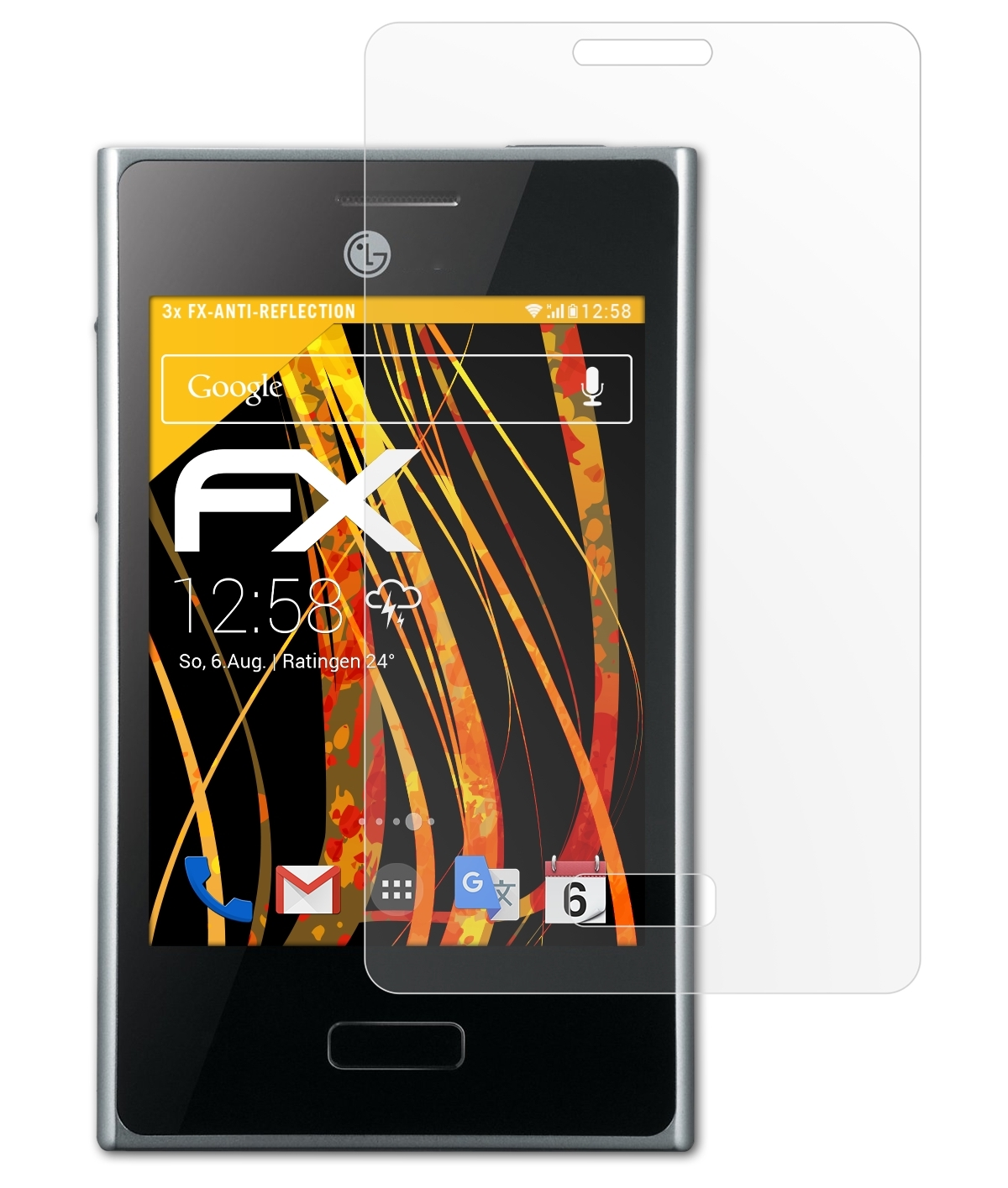 ATFOLIX 3x LG L3 FX-Antireflex Optimus Displayschutz(für (E400))