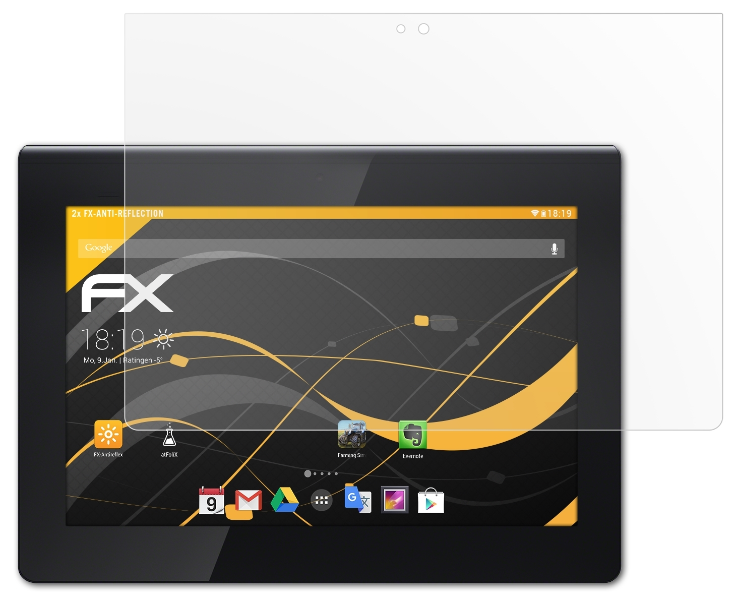 Sony 2x Displayschutz(für Tablet S) Xperia ATFOLIX FX-Antireflex