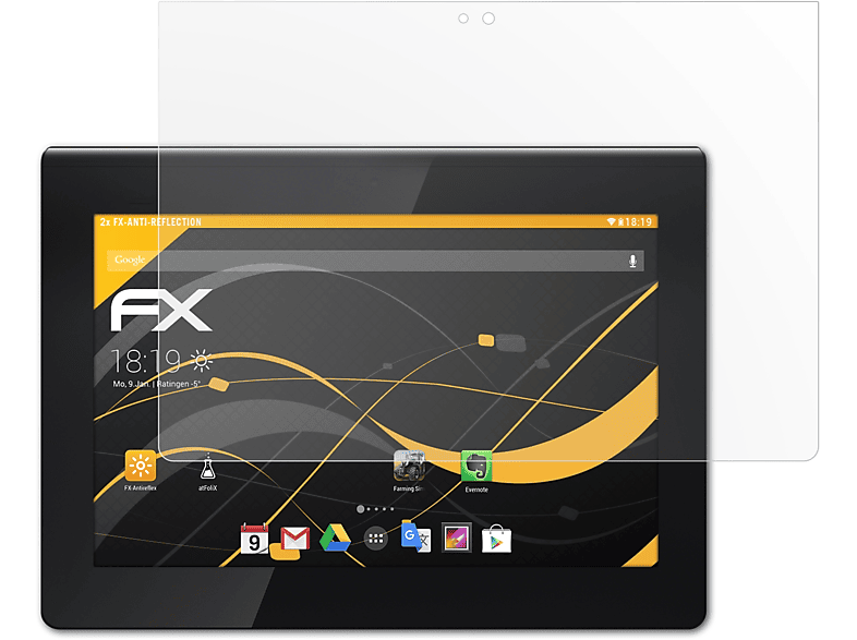 Sony 2x Displayschutz(für Tablet S) Xperia ATFOLIX FX-Antireflex