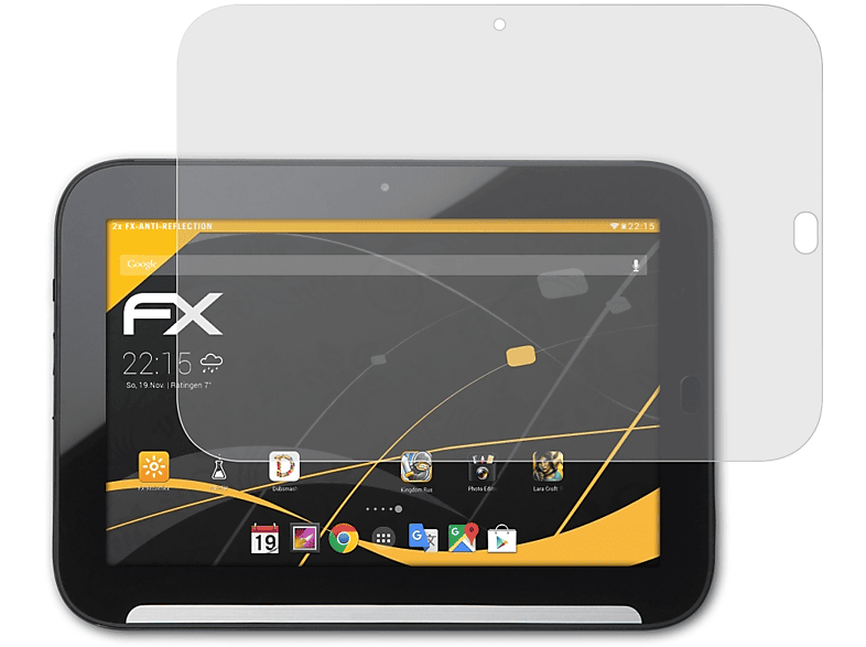 ATFOLIX 2x FX-Antireflex Displayschutz(für Medion LIFETAB P9516 (MD99100)) | Tabletschutzfolien