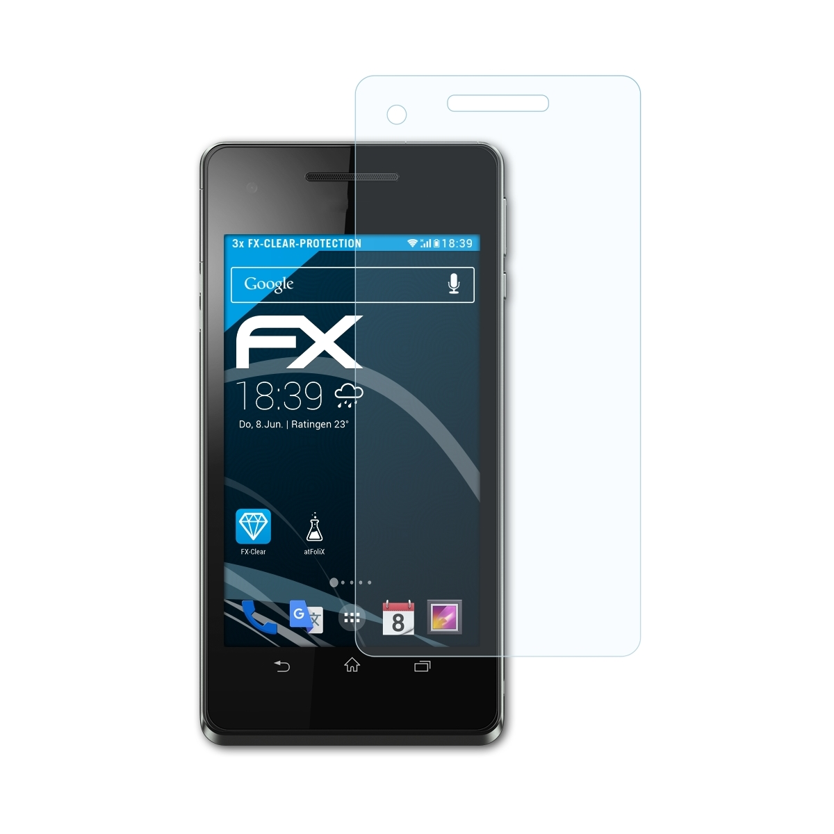 ATFOLIX 3x FX-Clear Displayschutz(für Xperia Sony V)