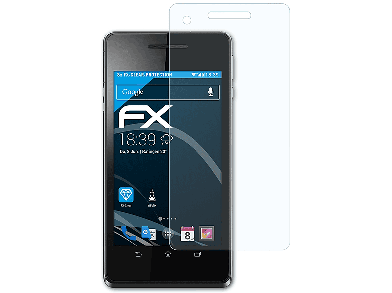 ATFOLIX 3x FX-Clear Displayschutz(für Sony Xperia V)