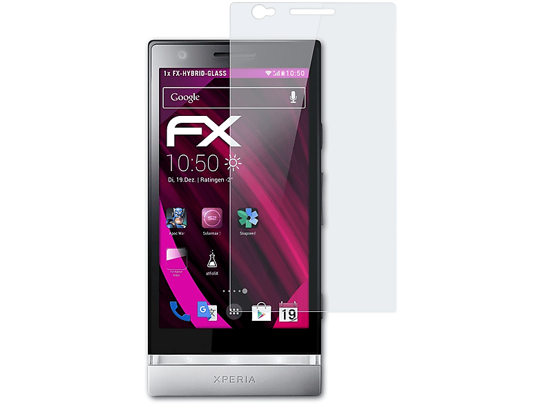 ATFOLIX FX-Hybrid-Glass Schutzglas(für Sony Xperia P)