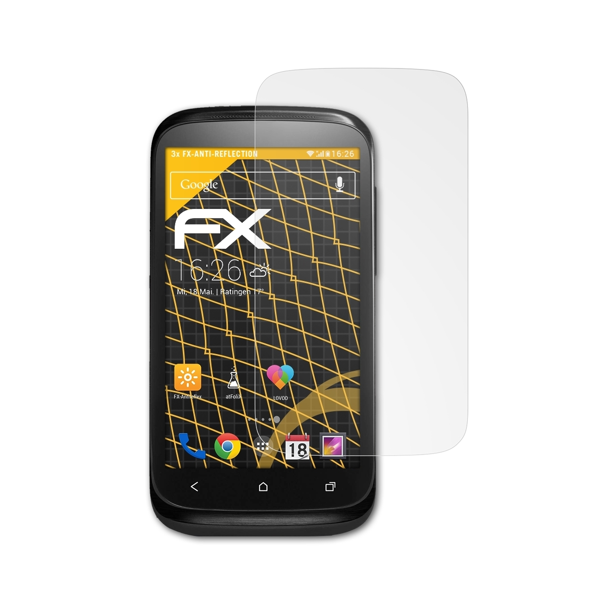 ATFOLIX 3x FX-Antireflex Displayschutz(für HTC X) Desire