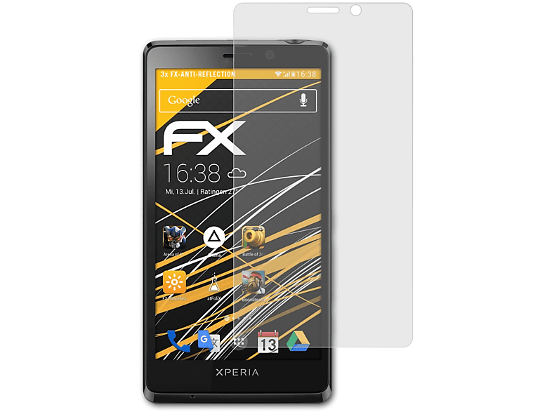 ATFOLIX 3x FX-Antireflex Displayschutz(für Sony Xperia T (Mint))