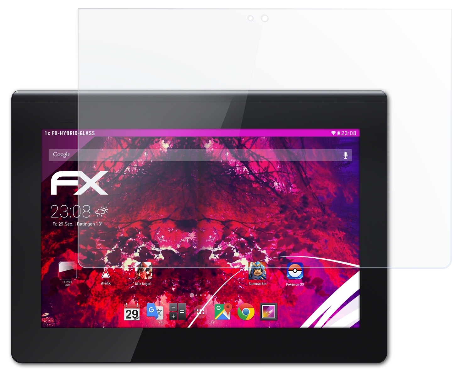 Schutzglas(für Tablet Sony S) ATFOLIX FX-Hybrid-Glass Xperia