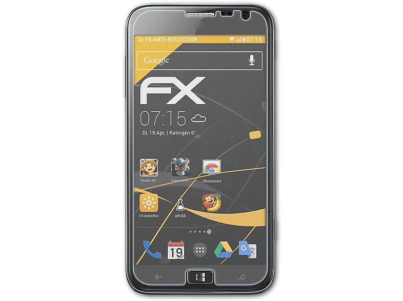 ATFOLIX Ativ FX-Antireflex Samsung Displayschutz(für (GT-I8750)) 3x S