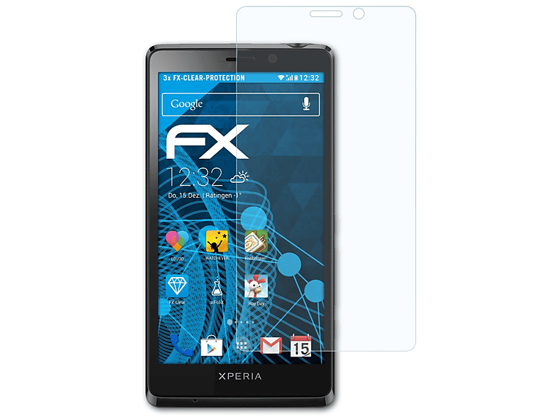 ATFOLIX 3x FX-Clear Displayschutz(für Sony Xperia T (Mint))