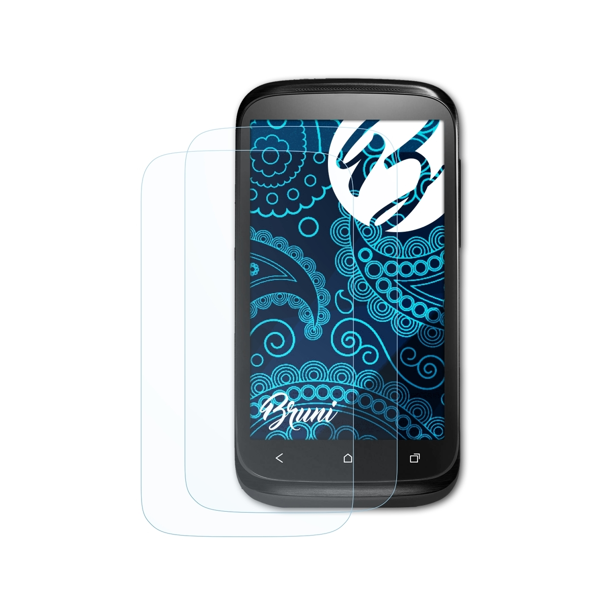 BRUNI Desire HTC X) Basics-Clear 2x Schutzfolie(für