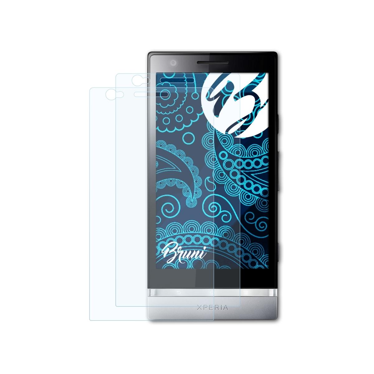 BRUNI 2x Basics-Clear Schutzfolie(für Sony Xperia P)