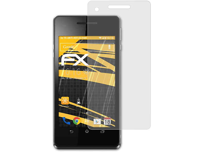 ATFOLIX 3x FX-Antireflex Xperia V) Displayschutz(für Sony