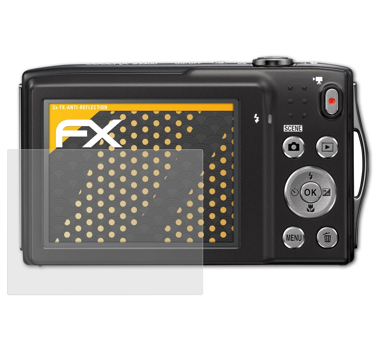 Nikon S3300) ATFOLIX 3x FX-Antireflex Coolpix Displayschutz(für