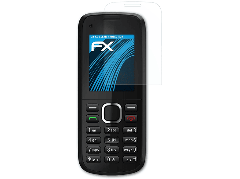 ATFOLIX 3x FX-Clear Displayschutz(für C1-02) Nokia