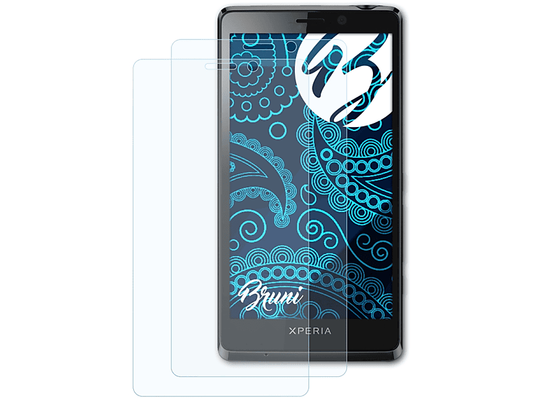 BRUNI 2x Basics-Clear Schutzfolie(für Sony Xperia T (Mint))