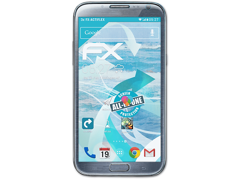ATFOLIX 3x FX-ActiFleX Displayschutz(für Samsung Galaxy Note 2 (GT-N7100)) | Displayschutzfolien & Gläser