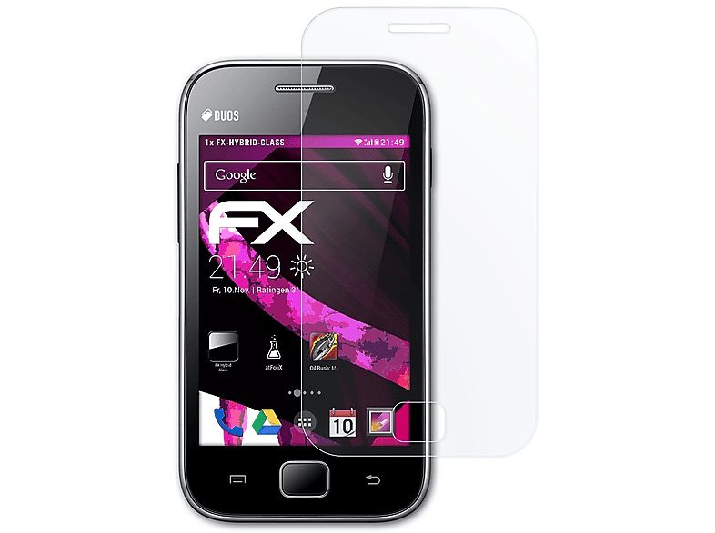 ATFOLIX FX-Hybrid-Glass Schutzglas(für Samsung Galaxy Ace Duos (GT-S6802))