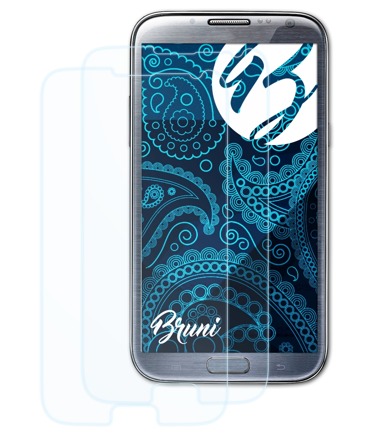 BRUNI 2x Basics-Clear Schutzfolie(für Samsung Note Galaxy (GT-N7100)) 2