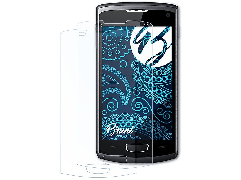 BRUNI 2x Basics-Clear Schutzfolie(für Samsung Wave 3 (GT-S8600))
