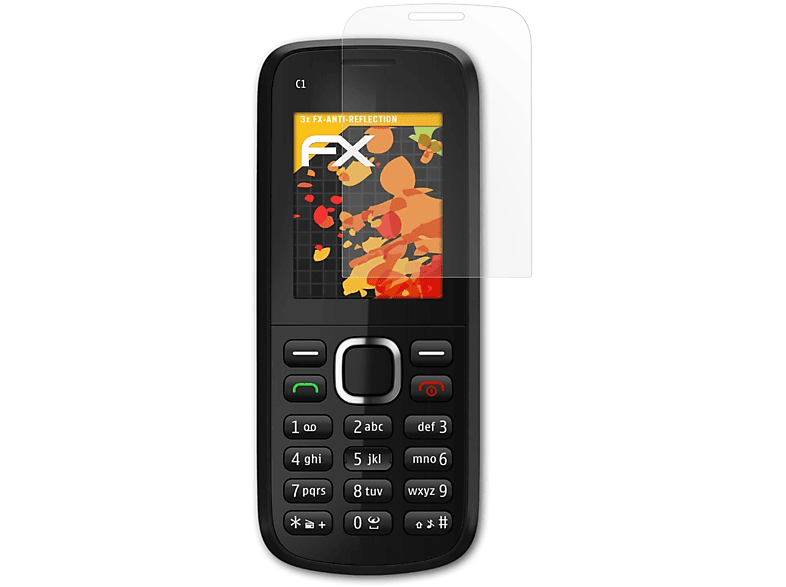 ATFOLIX 3x FX-Antireflex Displayschutz(für Nokia C1-02)