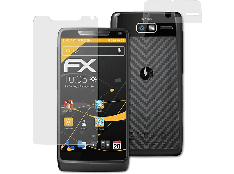 ATFOLIX 3x FX-Antireflex Displayschutz(für Motorola Razr i)