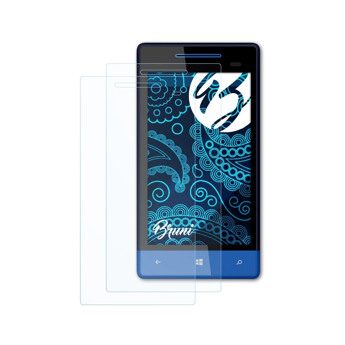 BRUNI 2x Basics-Clear 8S) Schutzfolie(für Phone HTC Windows