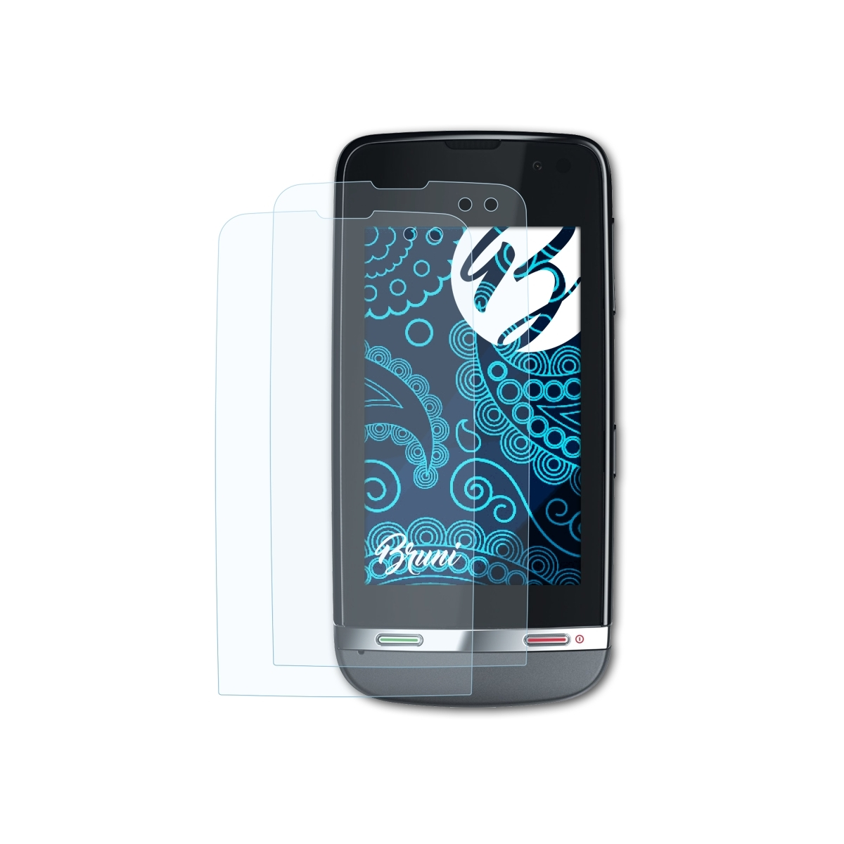 BRUNI 2x Basics-Clear 311) Schutzfolie(für Asha Nokia