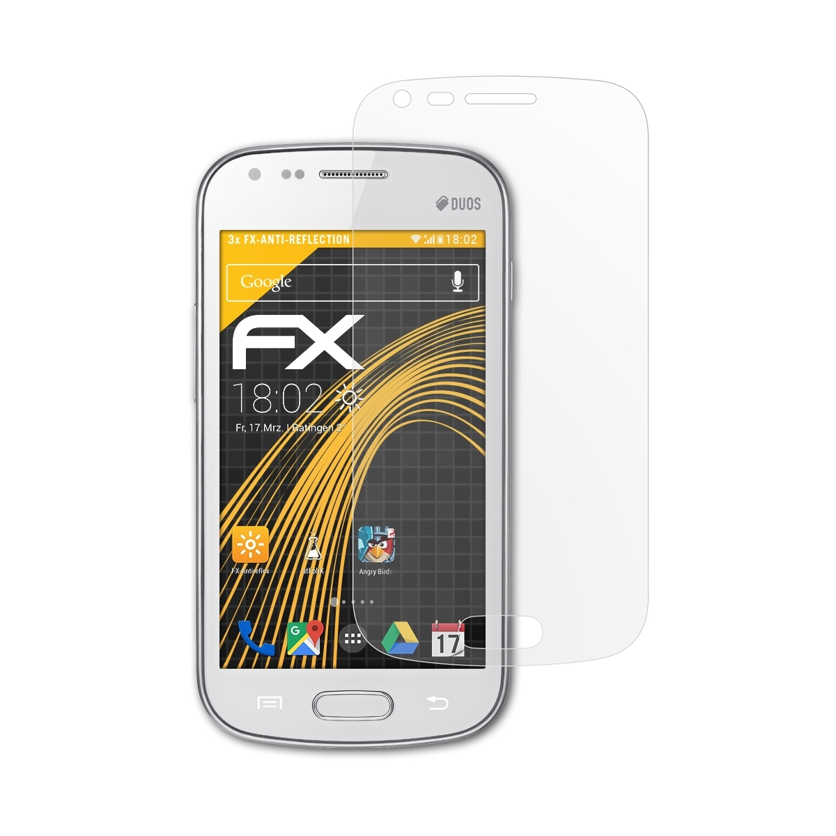 FX-Antireflex Duos) Displayschutz(für ATFOLIX S Samsung 3x Galaxy